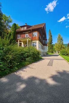 Alley in Bolsternang, Isny im Allgau, Germany