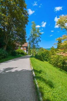 Alley in Bolsternang, Isny im Allgau, Germany