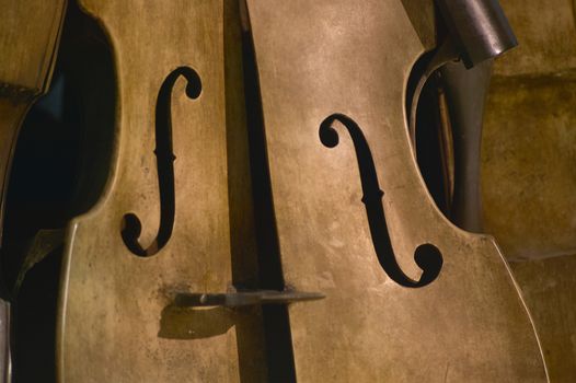 Macro detail of a vintage violin, a musical instrument of great tradition