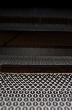 Close up Important tools used in weaving are called loom , Concept Weaving traditional thai fabric