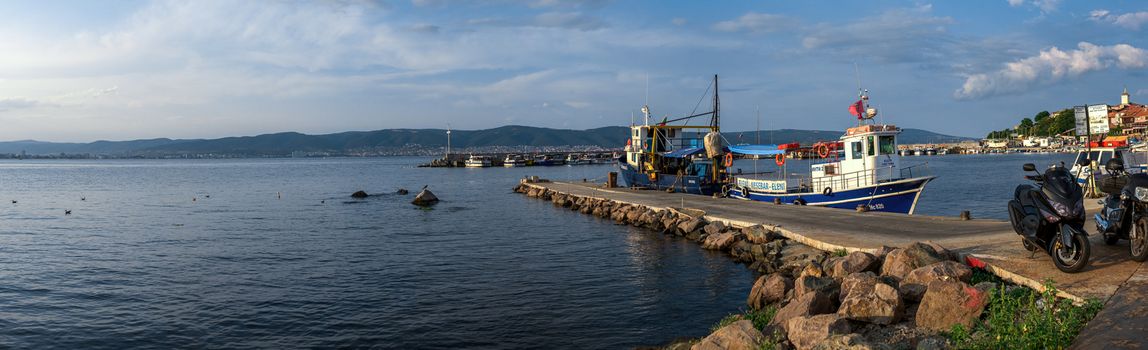 Nesebar, Bulgaria – 07.09.2019. Yacht and pleasure boat parking in Nesebar, Bulgaria, on a sunny summer day