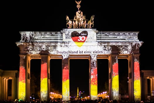 Brandenburg Gate Brandenburger Tor colorful illuminated 2019 frontview