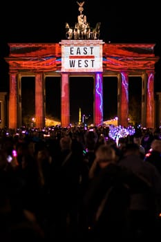 Brandenburg Gate Brandenburger Tor colorful illuminated 2019 frontview