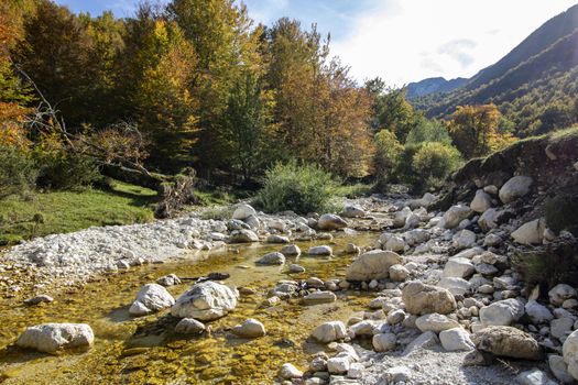 autumnal landscape of val fondillo  in Abruzzo national park, Italy