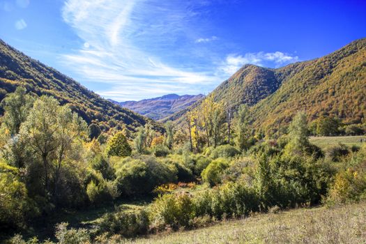 autumnal landscape of val fondillo  in Abruzzo national park, Italy
