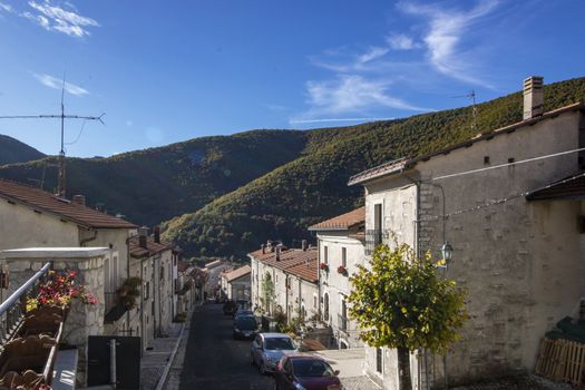 The little town of OPi in Abruzzo national park, Italy 