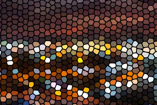 The Abstract colorful honeycomb honey seamless pattern hexagon mosaic background from city light