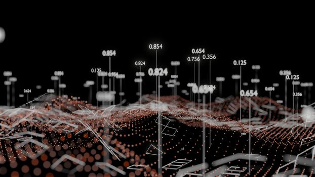 Big Data Visualization. Abstract structure for Science or Technology background. 3D illustration infographic