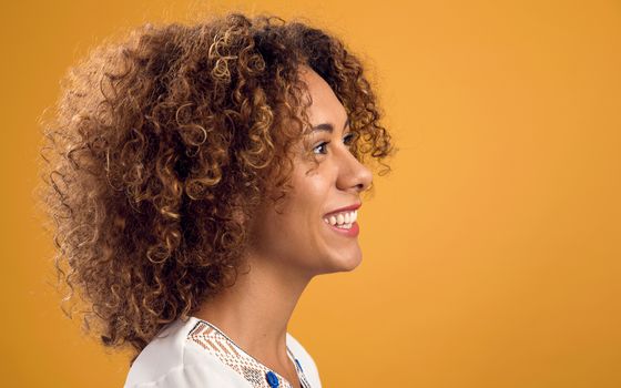 Portrait of a beautiful African American woman smiling 