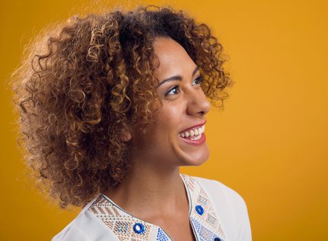 Portrait of a beautiful African American woman smiling 