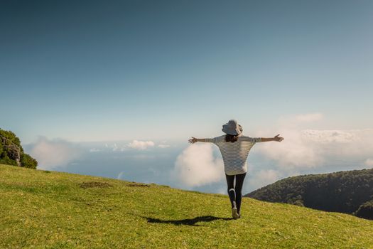 Beautiful woman enjoying the nature