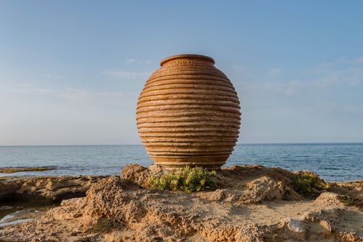 350-year-old Amphora call Koronios on the beach of Malia in Crete