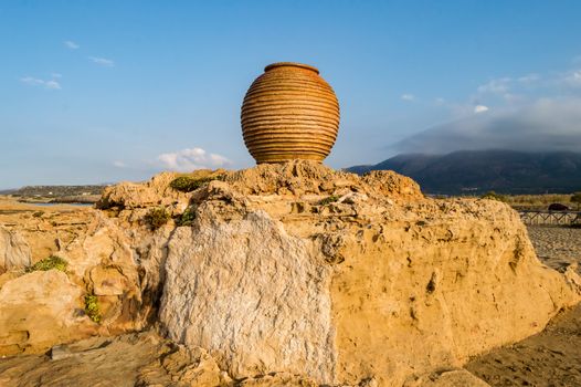 350-year-old Amphora call Koronios on the beach of Malia in Crete