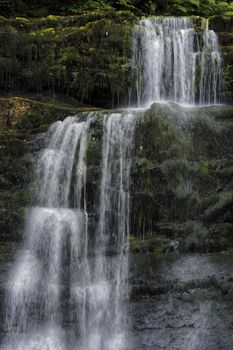 Sgwd yr Pannwr waterfall in summer,Brecon Beacons National Park,Wales.