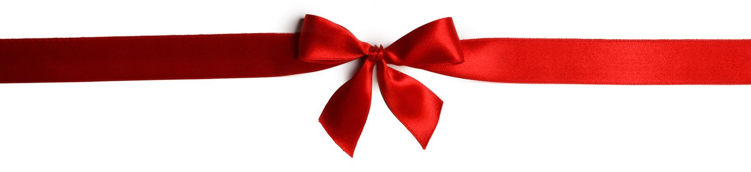 Red gift bow isolated on white background holiday gift concept