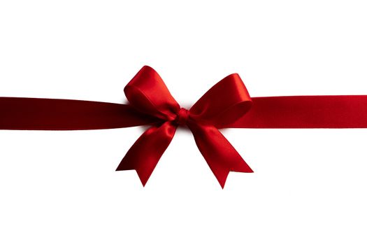Red gift bow isolated on white background holiday gift concept