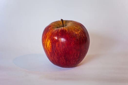 A single red apple isolated on a white background