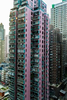 The skyscrapers of Hong Kong in close-up