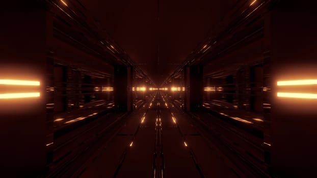 clean futuristic scifi fantasy space hangar tunnel corridor with nice reflections 3d illustration wallpaper background, future sci-fi building room with cool reflections rendering design