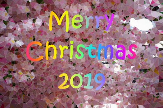 The Text of Merry Christmas 2019 on fake Sakura flowers background