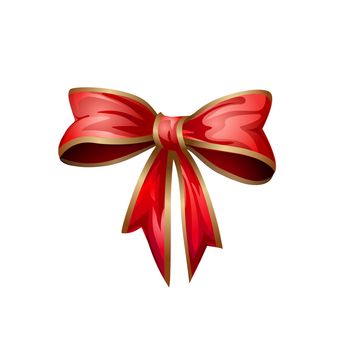 Red colored bows. Cartoon style bows isolated on white background. Vector decorate clip art eps 10.