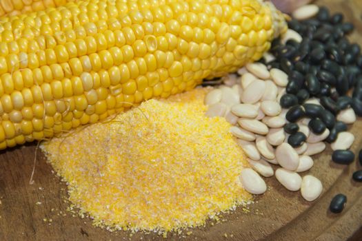 corn meal with avocado and other Mexican food ingredients