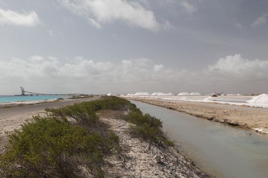 caribbean salt lake mining work Bonaire island Netherlandes Antilles