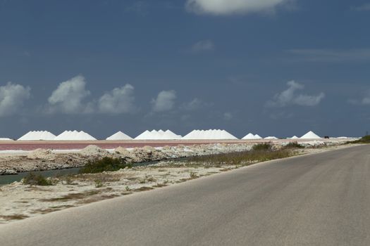 caribbean salt lake mining work Bonaire island Netherlandes Antilles