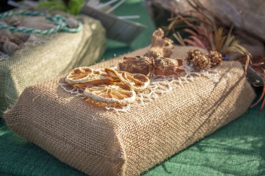 Bag for packaged jute decorated food