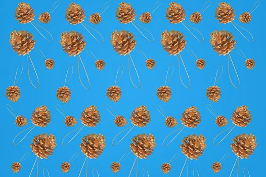 Seamless Pattern Christmas Golden Conifer Background