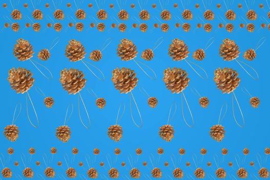 Seamless Pattern Christmas Golden Conifer Background