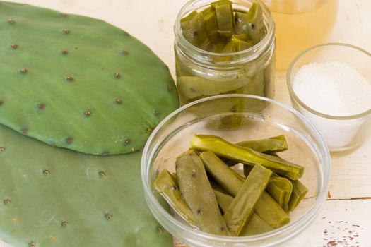 artisanal preparation of healthy food with prickly pear cactus
