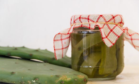 artisanal preparation of healthy food with prickly pear cactus