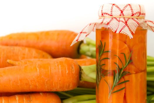 artisan preparation of pickling fresh organic carrots