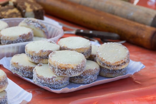 alfajores of cornstarch with dulce de leche typical of Argentine gastronomy