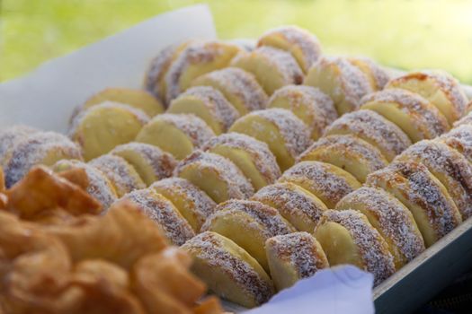 alfajores of cornstarch with dulce de leche typical of Argentine gastronomy