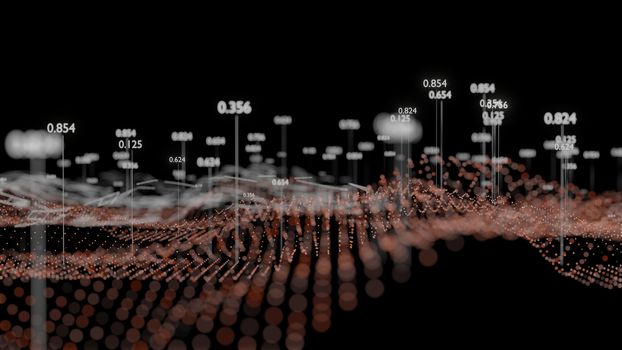 Big Data Visualization. Abstract structure for Science or Technology background. 3D illustration infographic