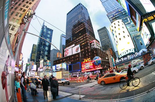 New York, NY, USA - October 09, 2012: Times Square, featured with Broadway Theaters and huge number of LED signs, is a symbol of New York City and the United States, October 12, 2012 in Manhattan, New York City