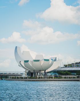 The lotus shaped ArtScience Museum in Singapore