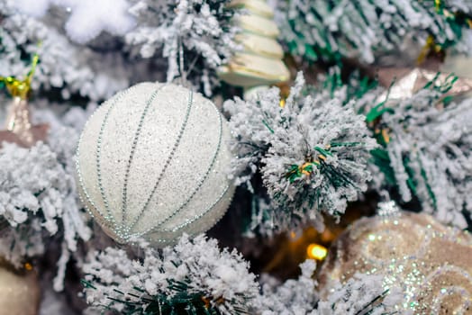 bright colored toys on a Christmas or new year tree