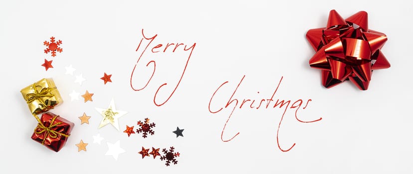 a Christmas message on a white surface