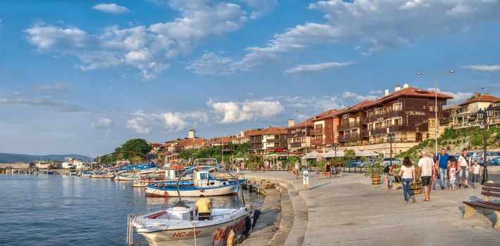 Nessebar, Bulgaria – 07.09.2019. Embankment of Nesebar, Bulgaria, on a sunny summer day