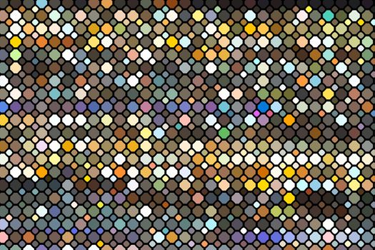 The Abstract geometric pattern. Hipster fashion design print pattern. Rainbow honeycombs on a dark background. Illustration.