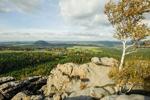 Autumn landscape - rocks, forests - all beautifully colored