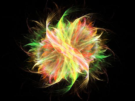 Multicolor beautiful fractal flower. Fractal artwork for creative design