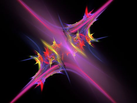 Bright fractal abstraction. This image was created using fractal generating and graphic manipulation software.