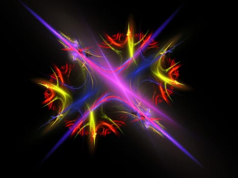 Bright fractal abstraction. This image was created using fractal generating and graphic manipulation software.