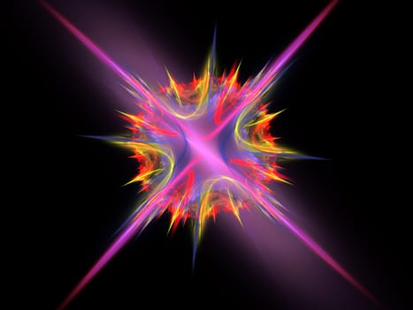 Bright fractal abstraction. This image was created using fractal generating and graphic manipulation software.