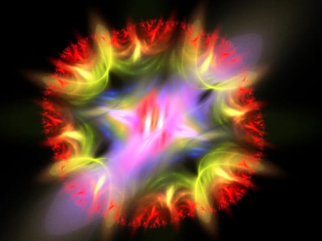 Fractal flower. This image was created using fractal generating and graphic manipulation software.