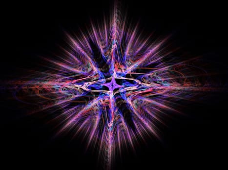 Bright fractal abstraction. This image was created using fractal generating and graphic manipulation software.